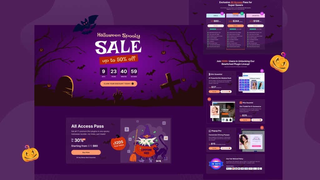 Halloween-themed Product Landing Page