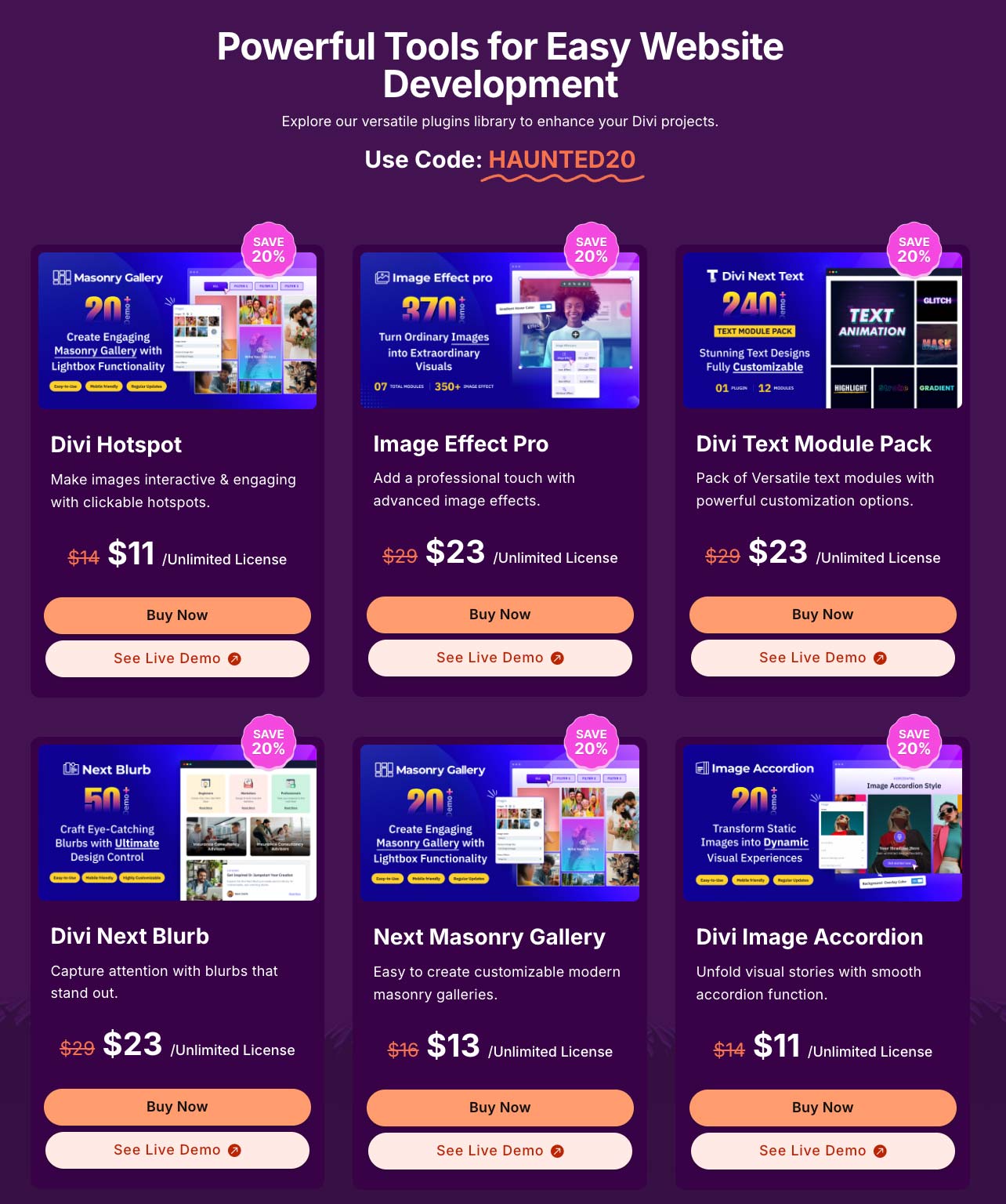 Spooktacular Savings on Premium Divi Plugins for Halloween Sale 2024!