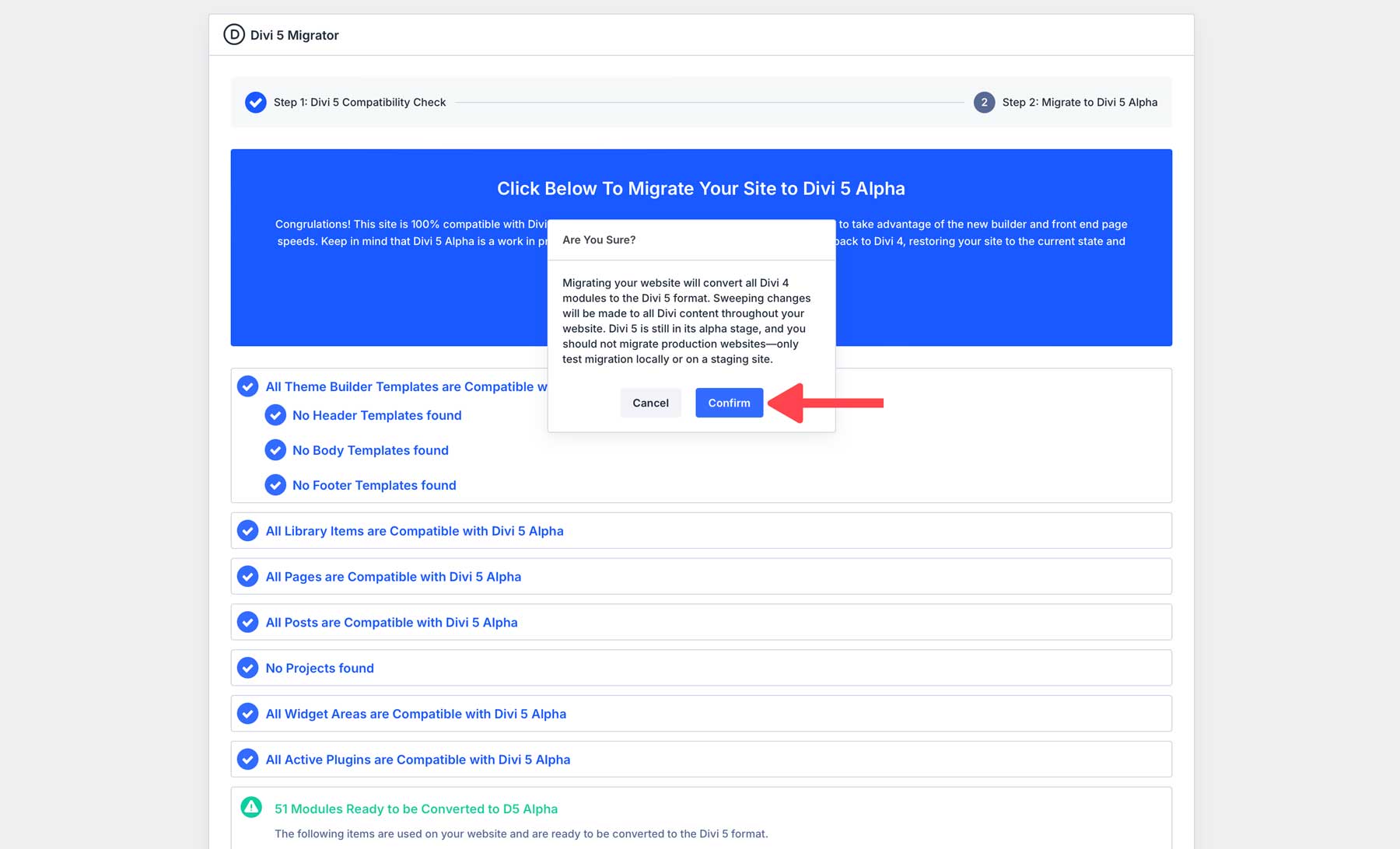 Divi 5 Migration Process