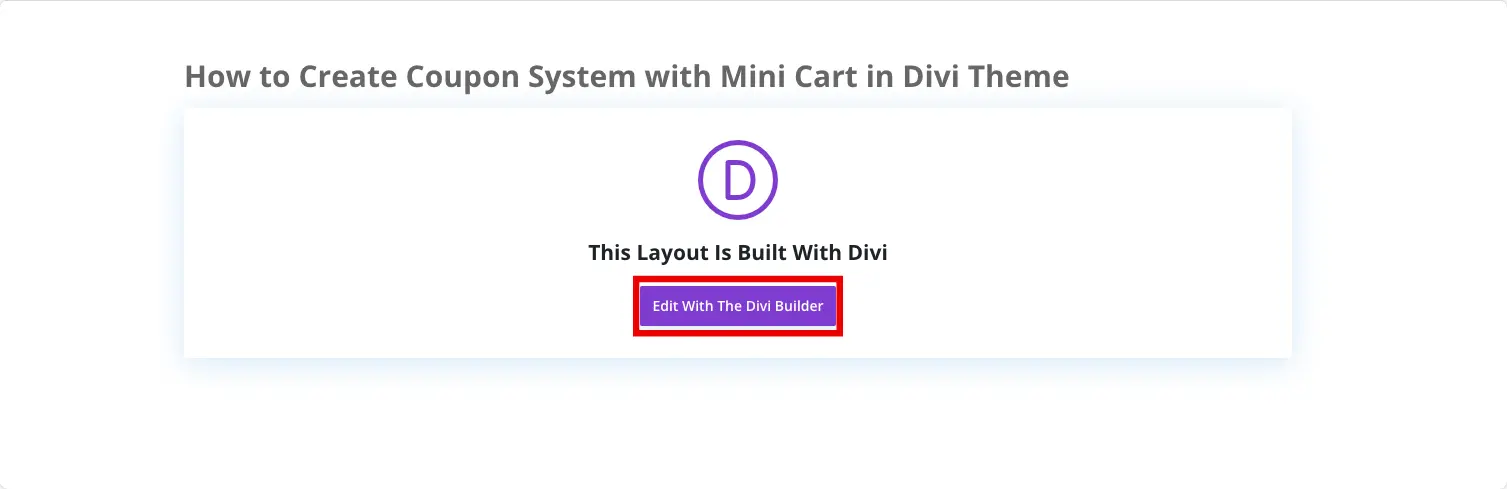 Create your page with Divi Builder