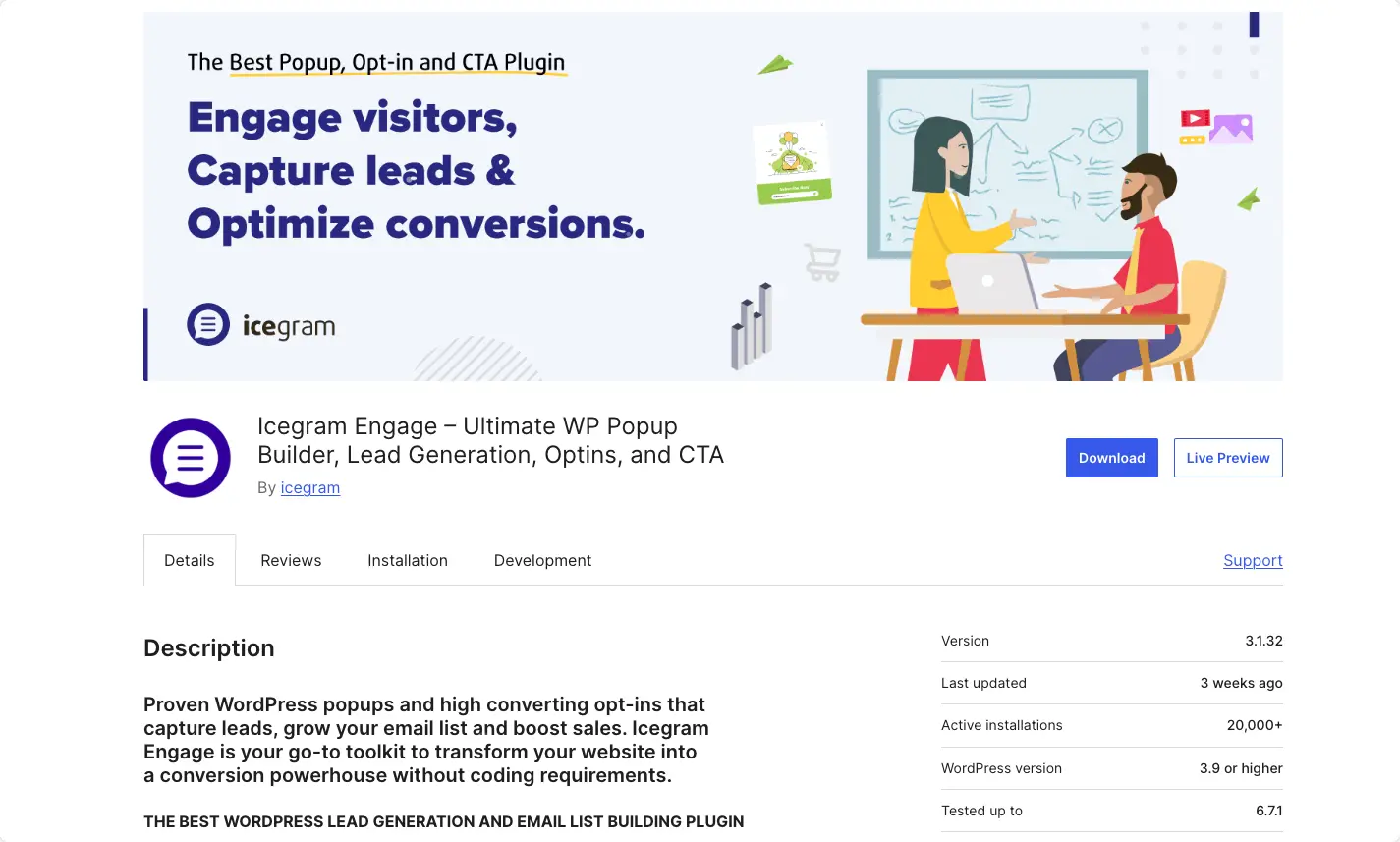 Icegram Engage – Ultimate WP Popup Builder, Lead Generation, Optins, and CTA