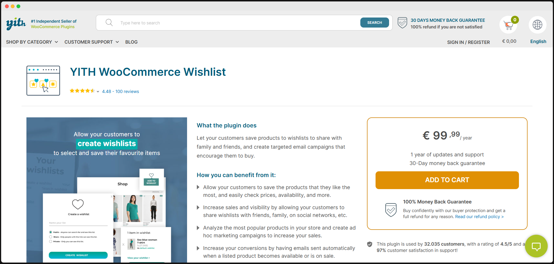 Let customers create their wishlist