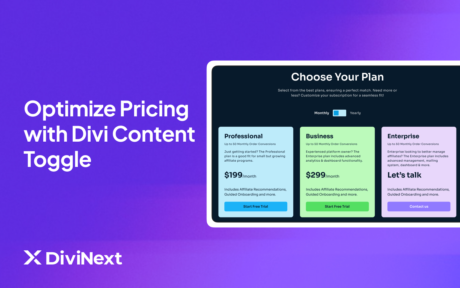 Upgrade Pricing Table with Divi Content Toggle