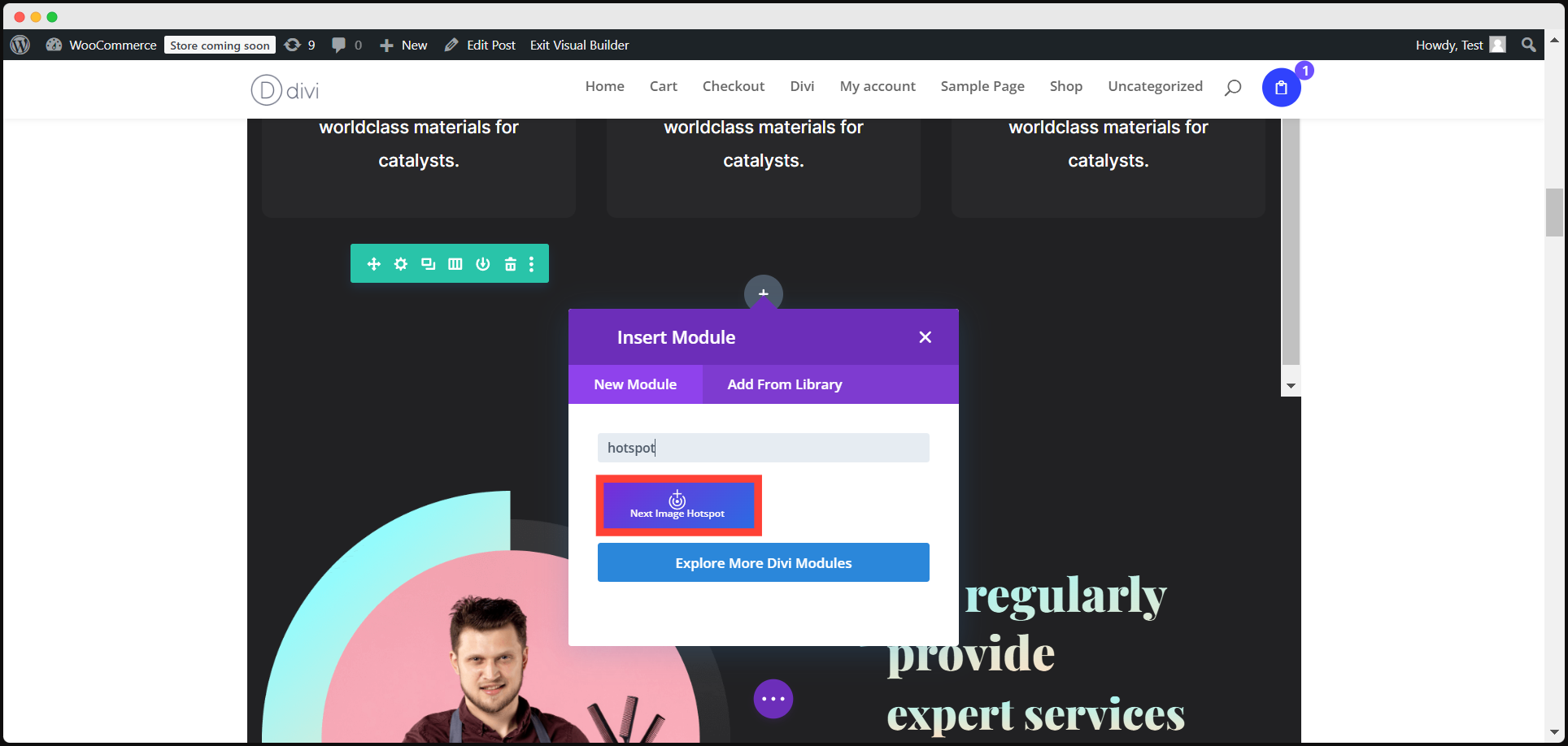 Select Divi Image Hotspot to see the magic!