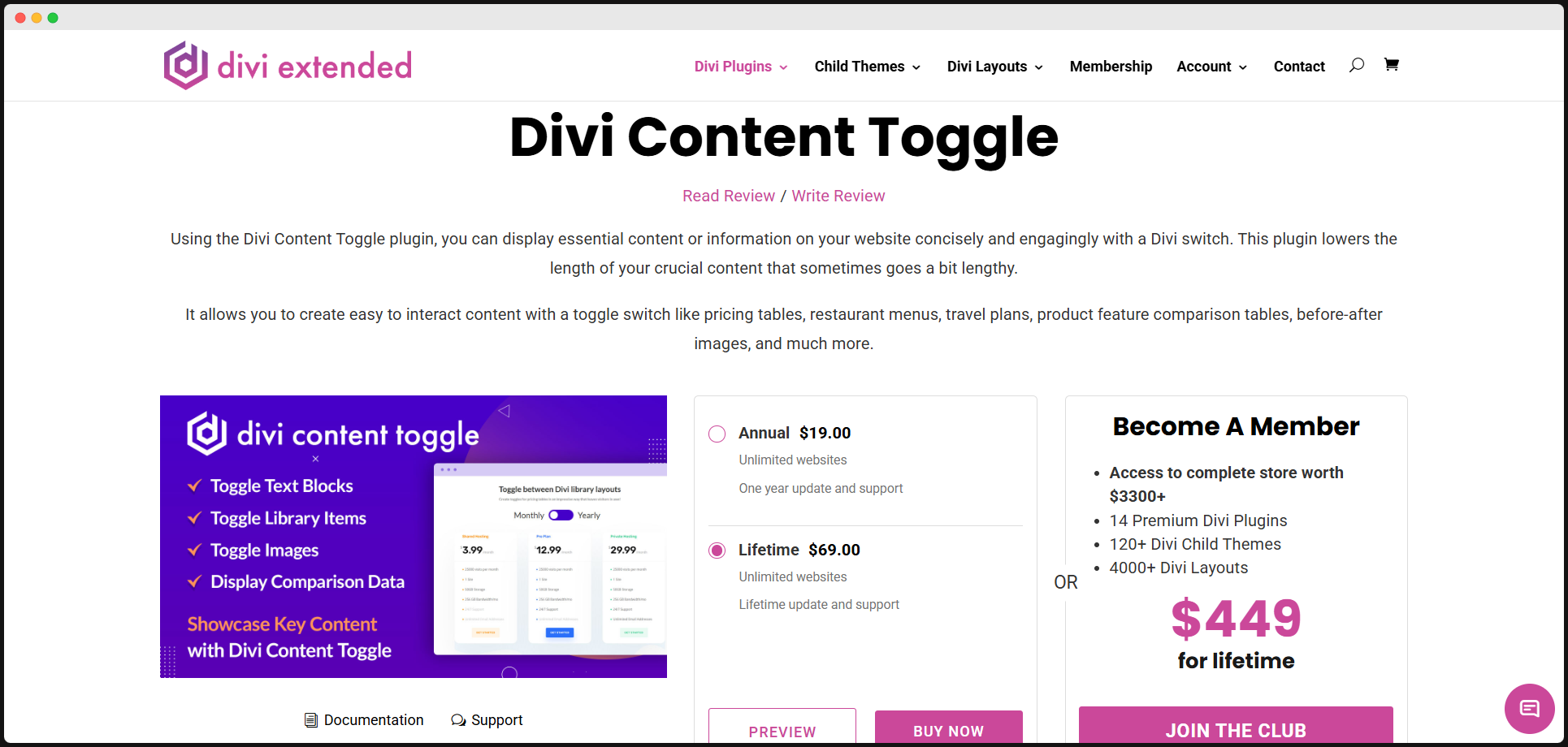 Divi Content Toggle