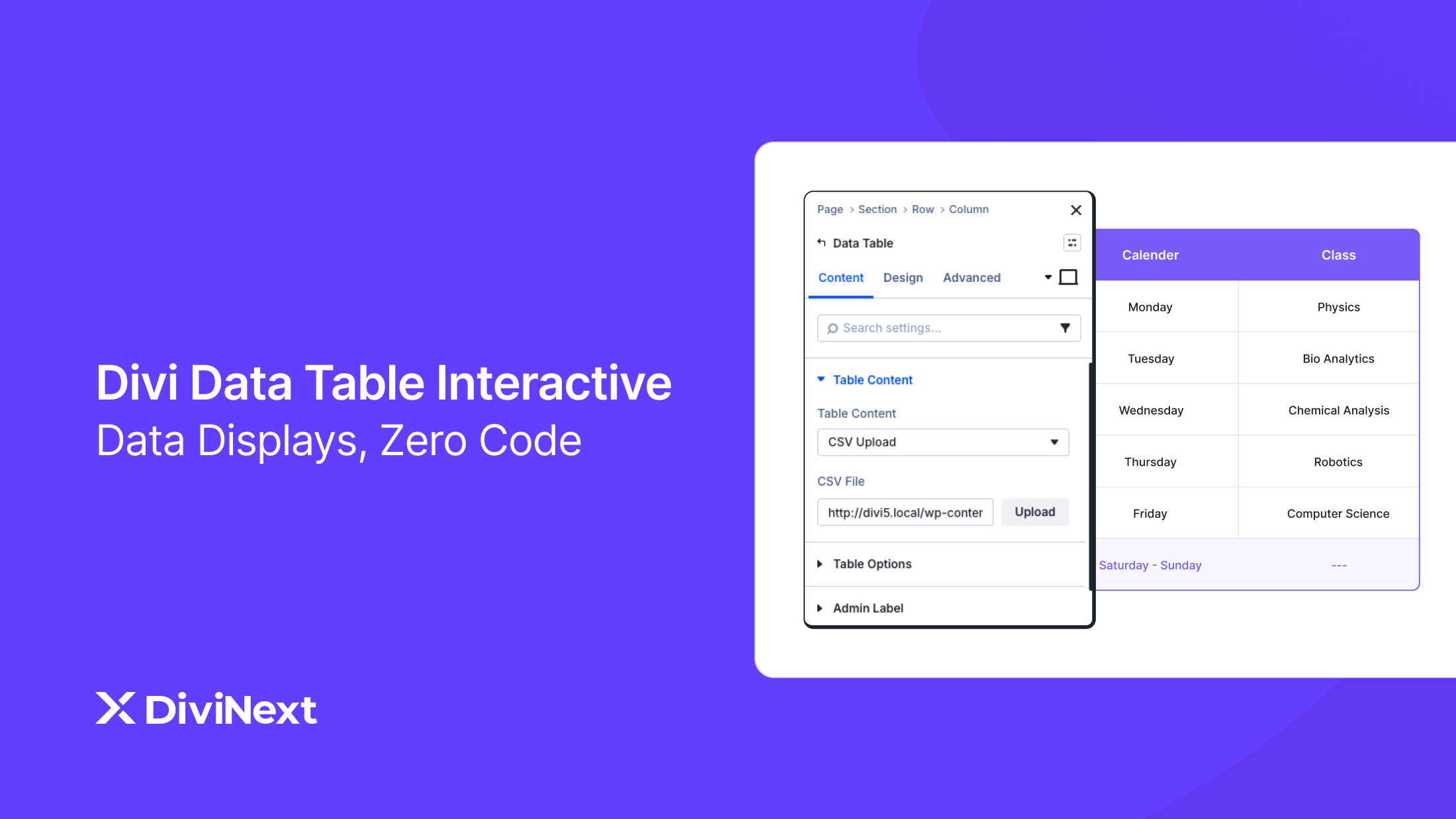 Divi Data Table Interactive Data Displays, Zero Code