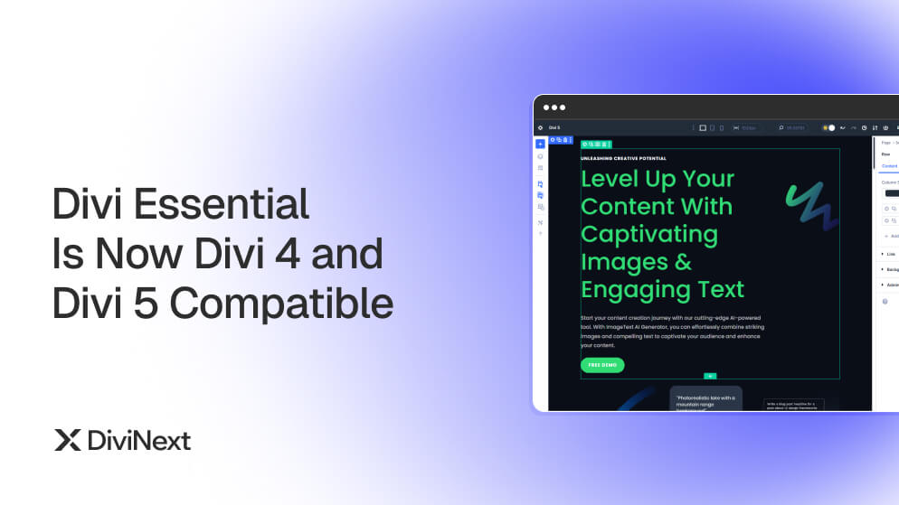 Divi Essential Is Now Divi 4 and Divi 5 Compatible