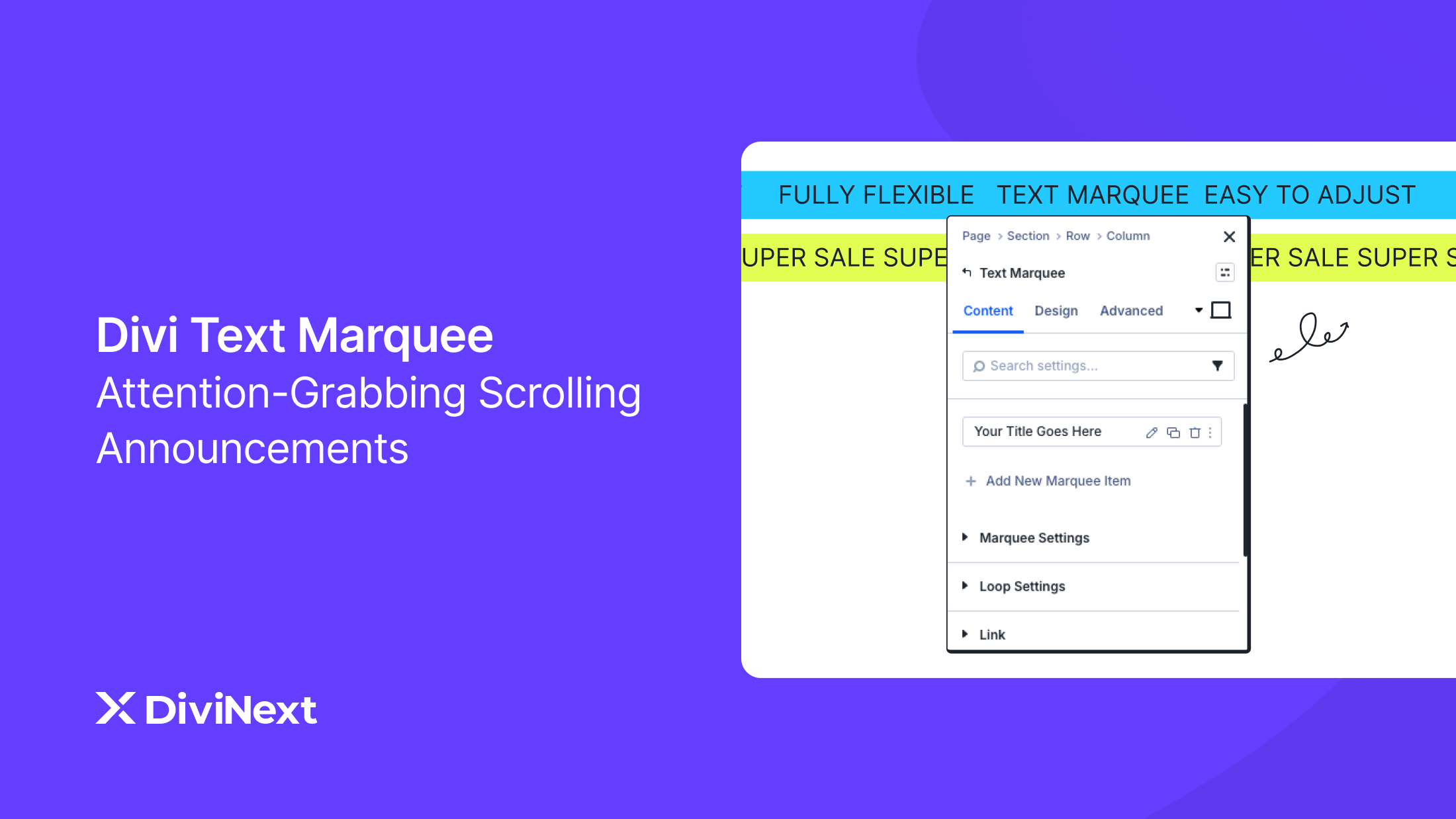 Divi Text Marquee Attention-Grabbing Scrolling Announcements